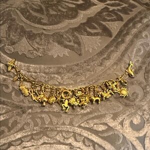 Danbury Mint Gold Charm Bracelet